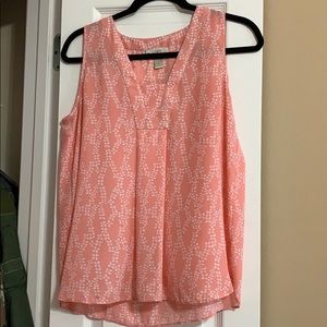 Coral floral tank top
